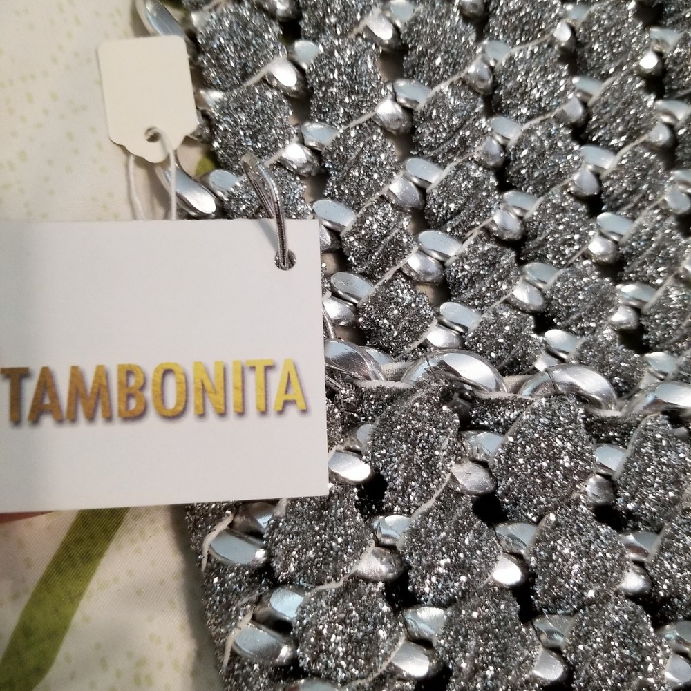 Tambonita Silver Eve Envelope Clutch, Vegan, NWT - Picture 5 of 5